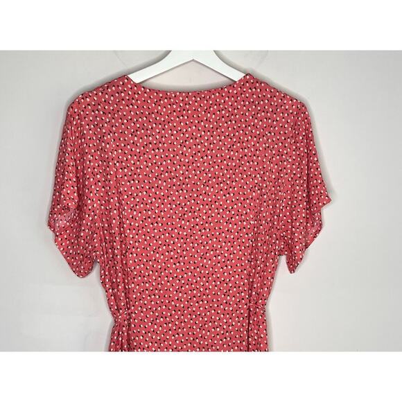 Rolla's Milla Short Sleeve Mini Tulips Swing Dress Coral/White Women's Size XL - Picture 12 of 14